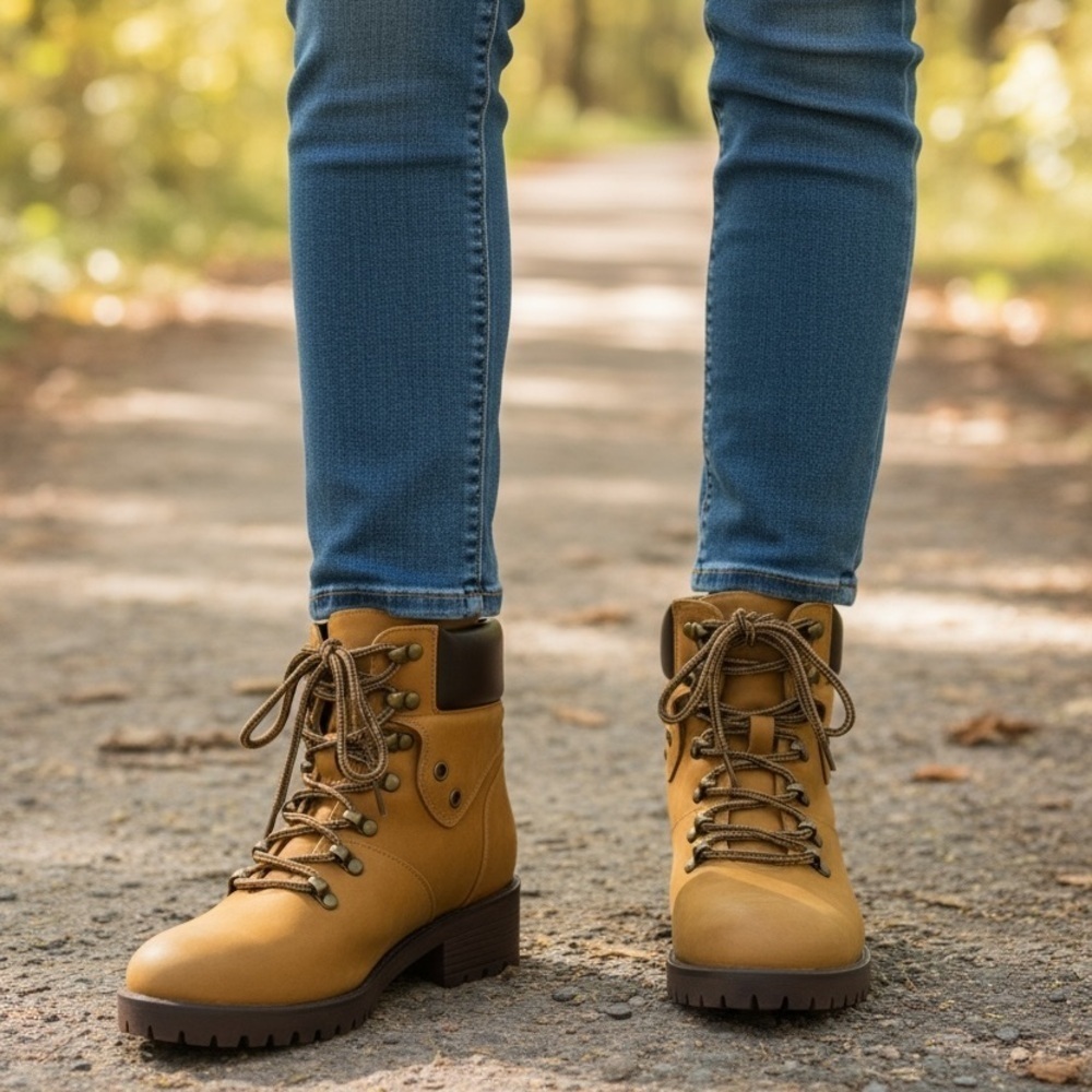 NWOTs Wren Lug Sole Tan Hiker Boots from Maurices size 7 1/2 - Picture 10 of 10